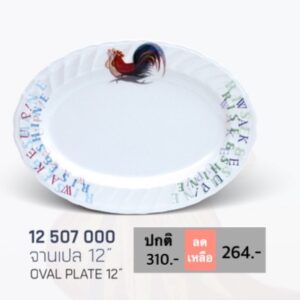 จานเปล 12" 1 ชิ้น ลายไก่