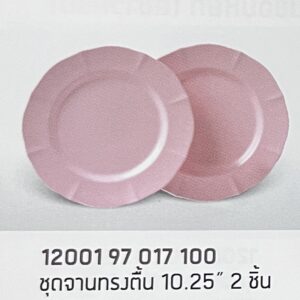ชุดจานทรงตื้น 10.25" 2 ชิ้น ลายสีพื้นคาร์เนชั่น (สีโอลด์โรส)