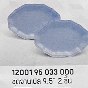ชุดจานเปล 9.5" 2 ชิ้น ลายสีพื้นคลาสสิค (สีฟ้า)