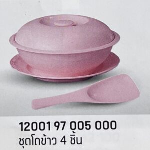 ชุดโถข้าว 4 ชิ้น ลายสีพื้นคลาสสิค (สีโอลด์โรส)