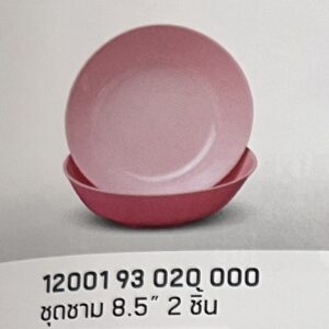 ชุดชาม 8.5" 2 ชิ้น ลายสีพื้นทรงกลม (สีโอลด์โรส)